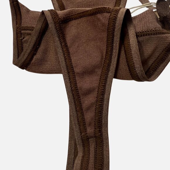 SKIMS Summer Mesh Scoop Bralette and T-String Thong Jasper XXS - Picture 8 of 12